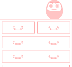 A Daruma placed on a shelf