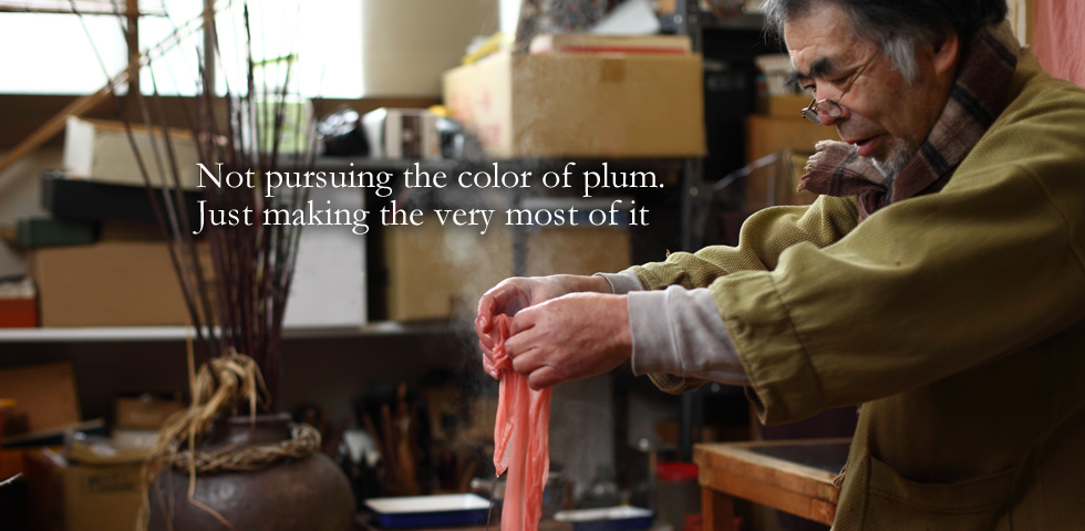 Not pursuing the color of plum. Just making the very most of it｜Umezome Plum Dye Craftsman, Mr. Akira Yamamoto